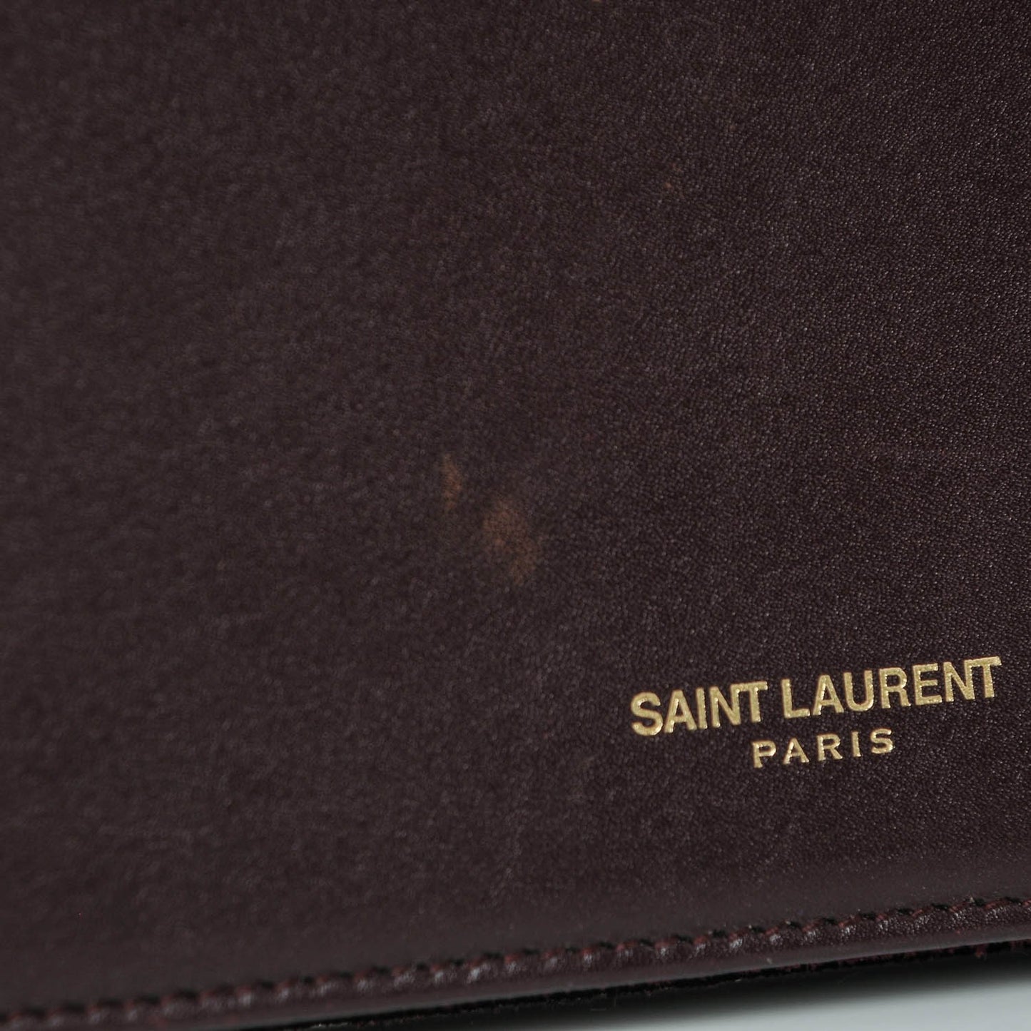 Smooth Calfskin Long Marquage Document Case Bordeaux