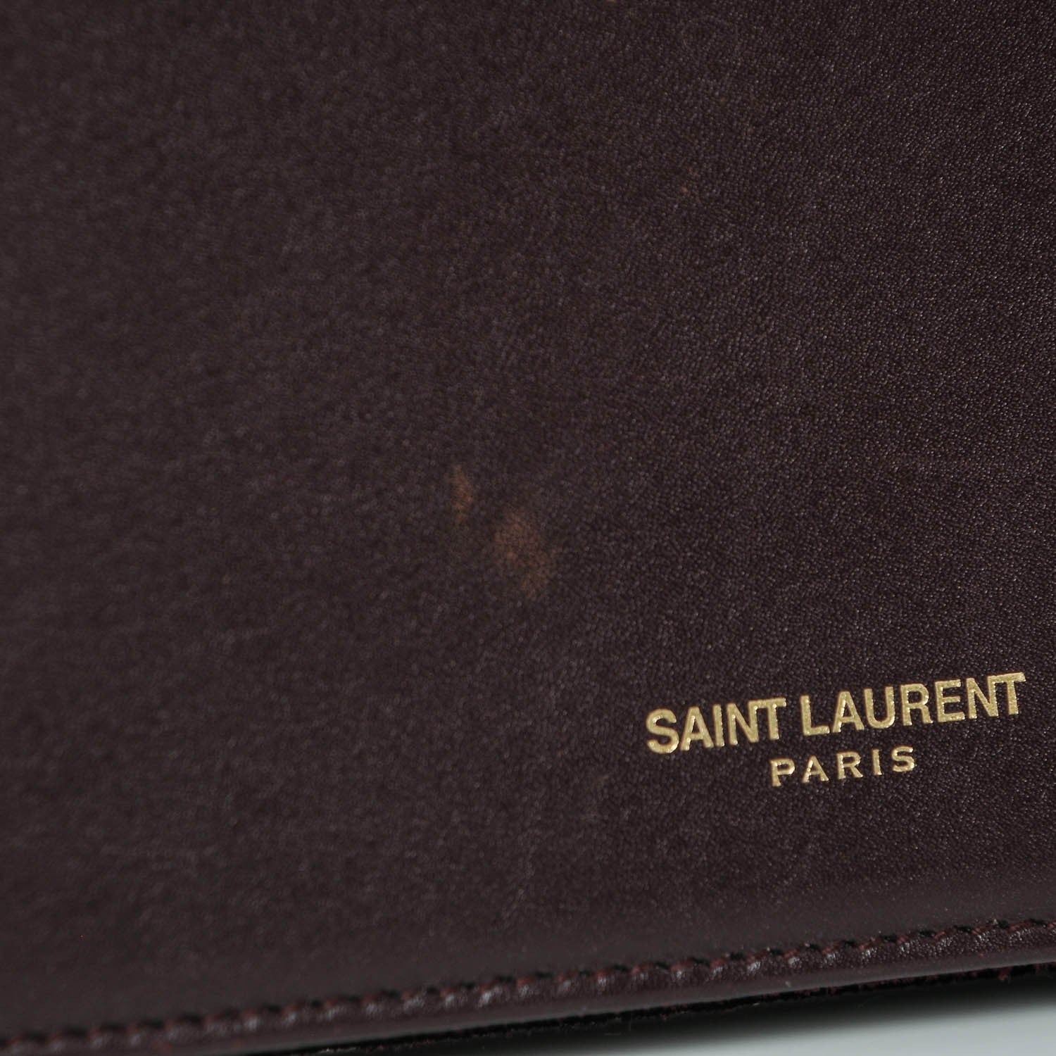 Saint Laurent Smooth Calfskin Long Marquage Document Case Bordeaux 7 of 7