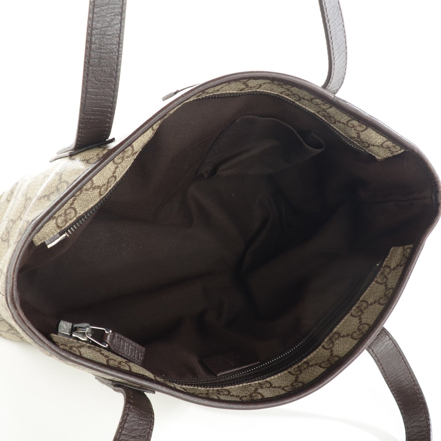 GG Supreme Monogram Small Tote Dark Brown