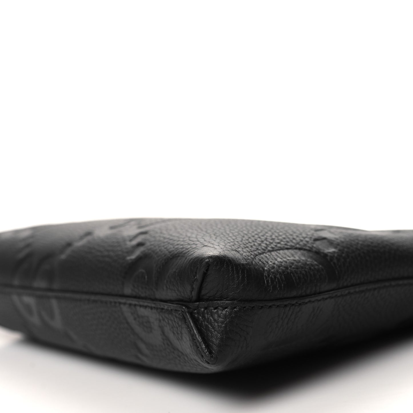 Piuma Calfskin Jumbo GG Embossed Medium Wristlet Messenger Bag Black