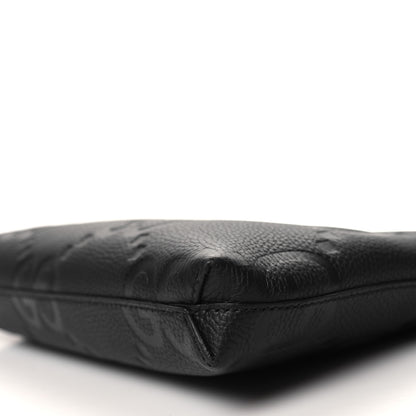 Gucci Piuma Calfskin Jumbo GG Embossed Medium Wristlet Messenger Bag Black 10 of 10