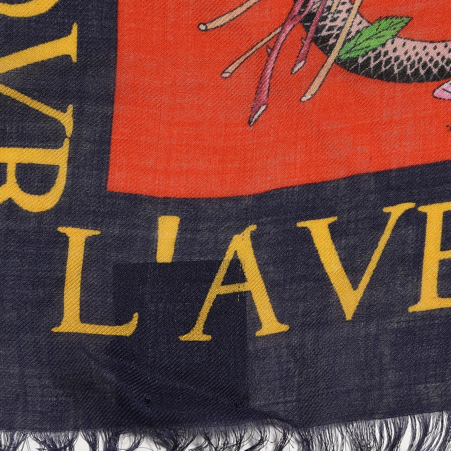 Wool Silk Flora Snake Print Shawl