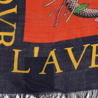 Gucci Wool Silk Flora Snake Print Shawl 4 of 6