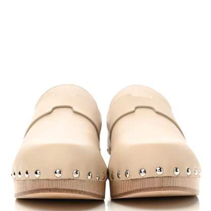 Hermes Calfskin Calya Mules 38 Hetre 2 of 10