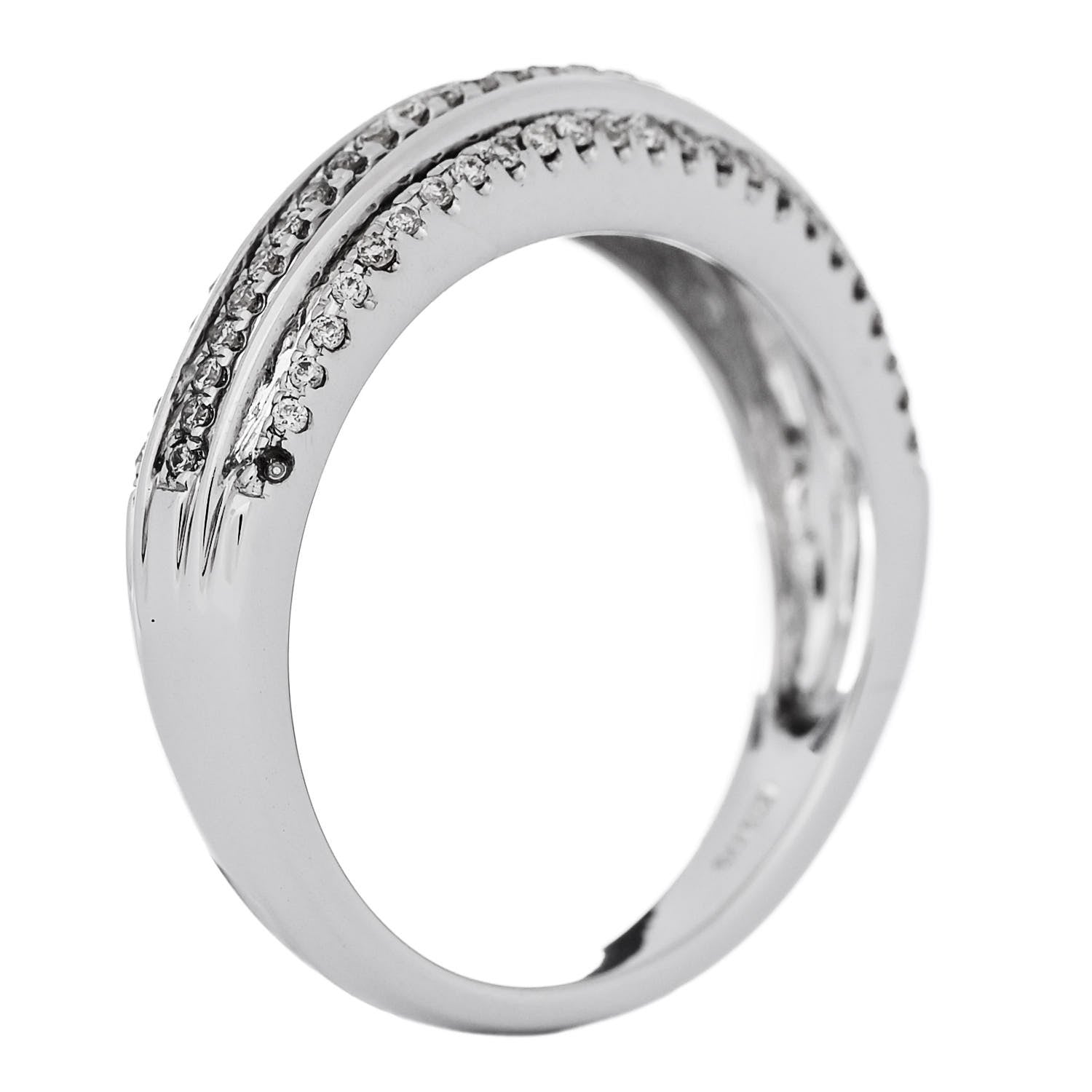 Parker & West by FASHIONPHILE 18K White Gold Diamond .24ctw 3 Row Pave Band Ring 53 6.25 6 of 13