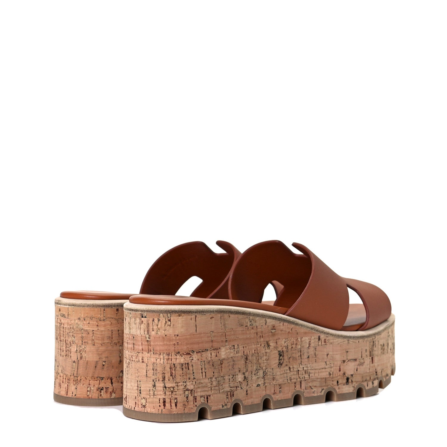 Hermes Calfskin Cork Eze 30 Sandals 37 Marron Glaise 4 of 8