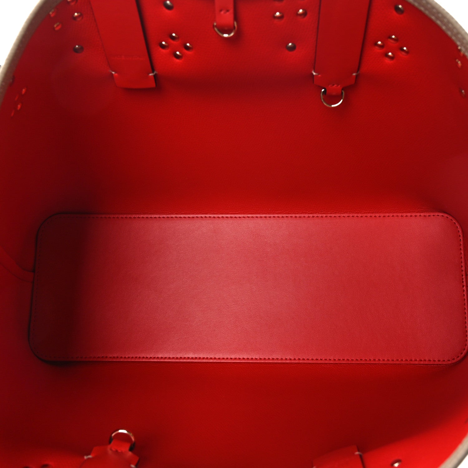 Christian Louboutin Calfskin Empire Spike Studded Small East West Cabata Tote Feve 6 of 9