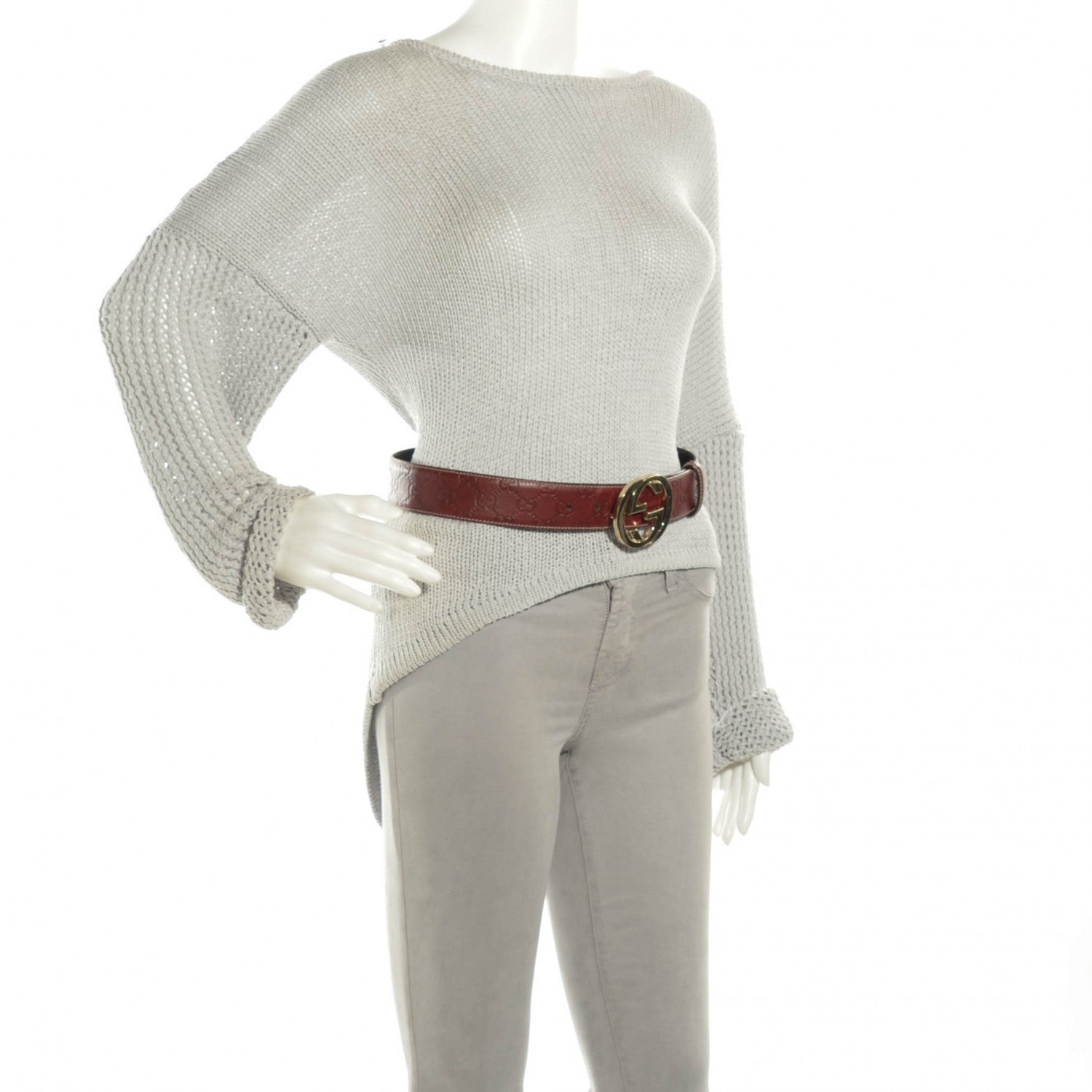 Gucci Guccissima Signature Interlocking G 40mm Belt 80 32 Scarlatto 2 of 8