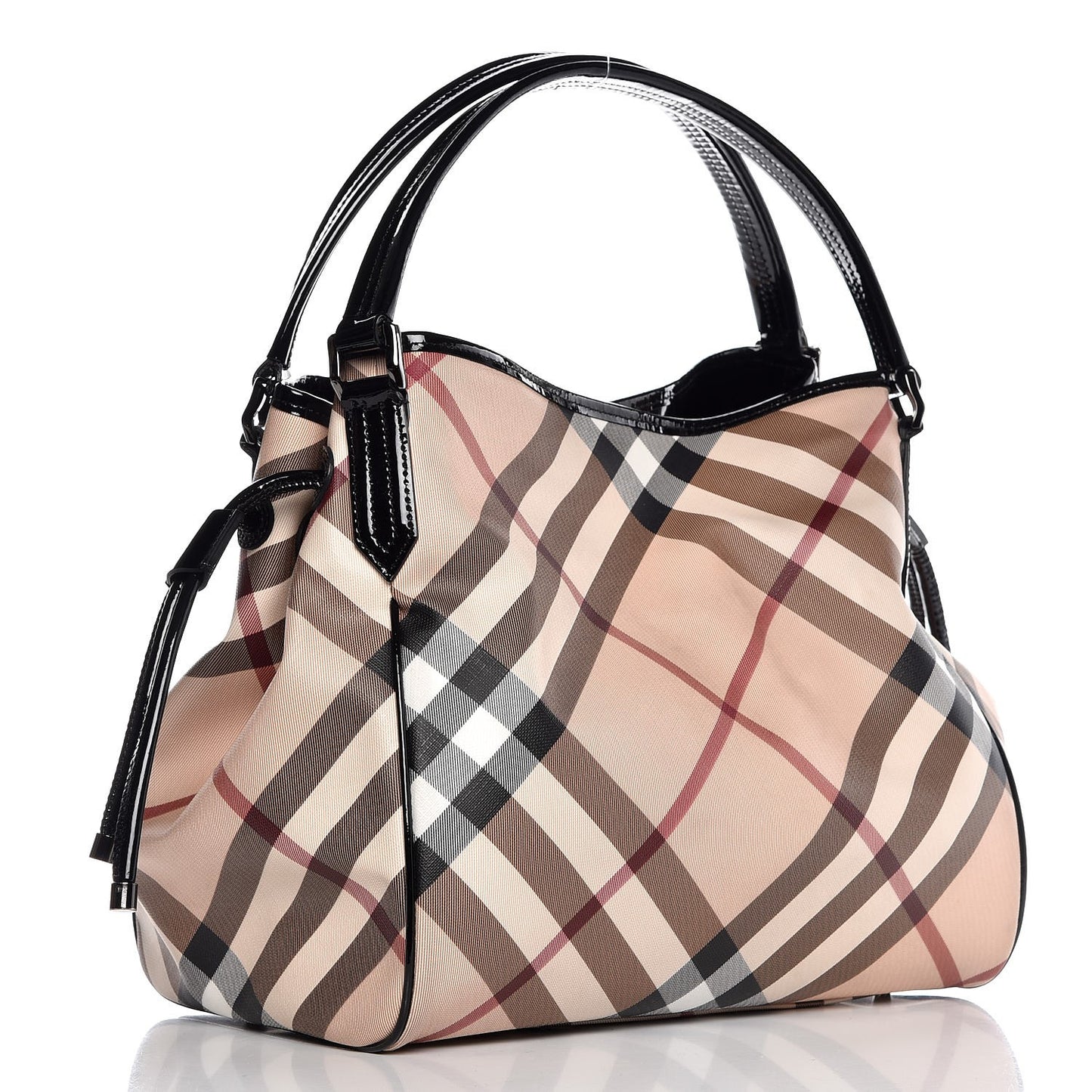 Patent Nova Check Small Bilmore Tote Black