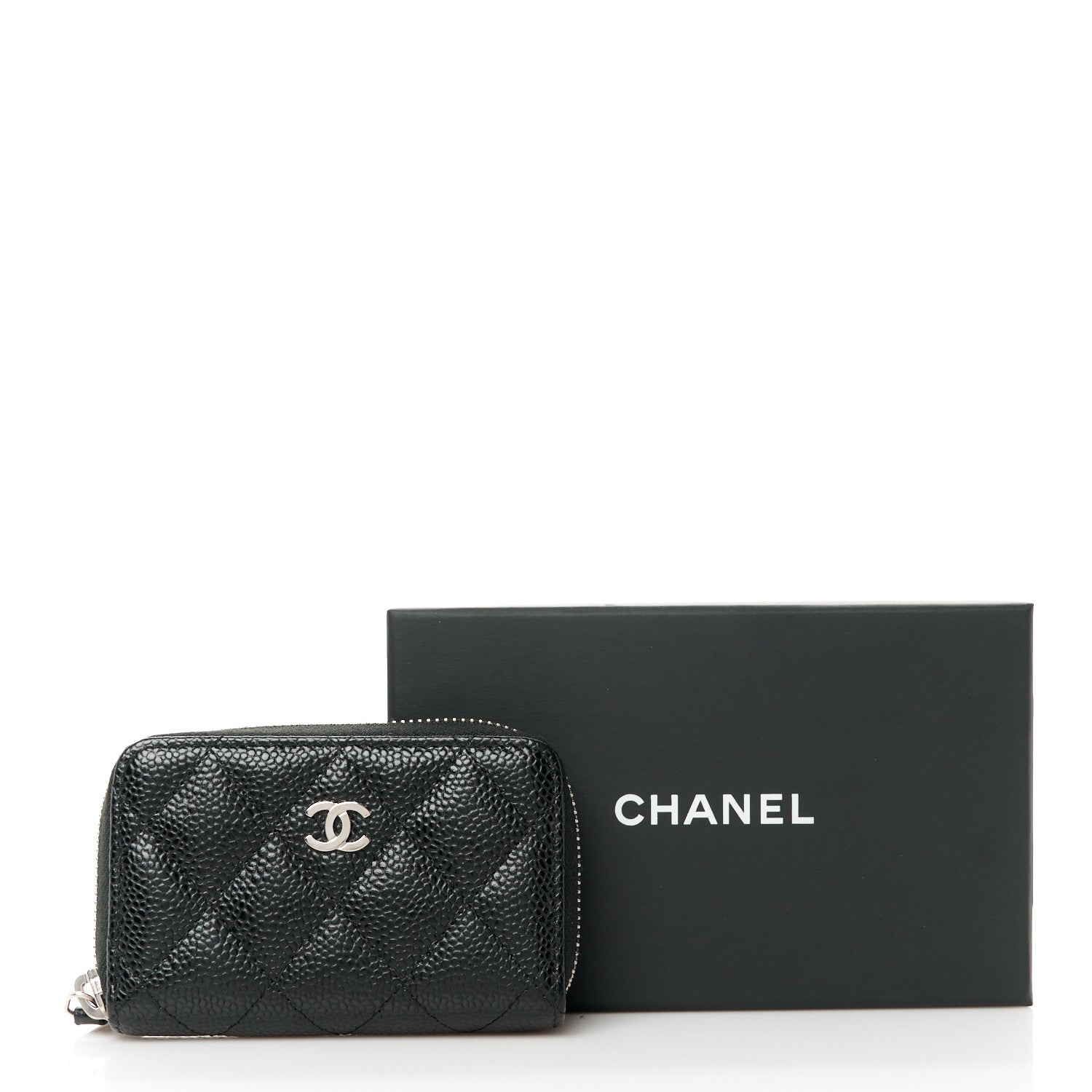 Chanel Caviar Quilted Zip Coin Purse Black 11 of 11