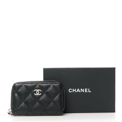 Chanel Caviar Quilted Zip Coin Purse Black 11 of 11