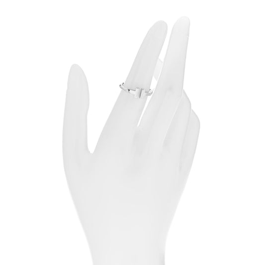 18K White Gold T Wire Ring 50 5.5