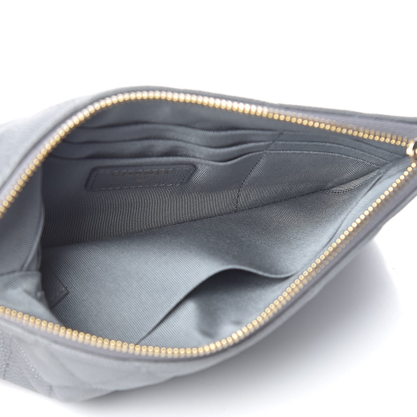 Caviar Quilted Cosmetic Case Grey