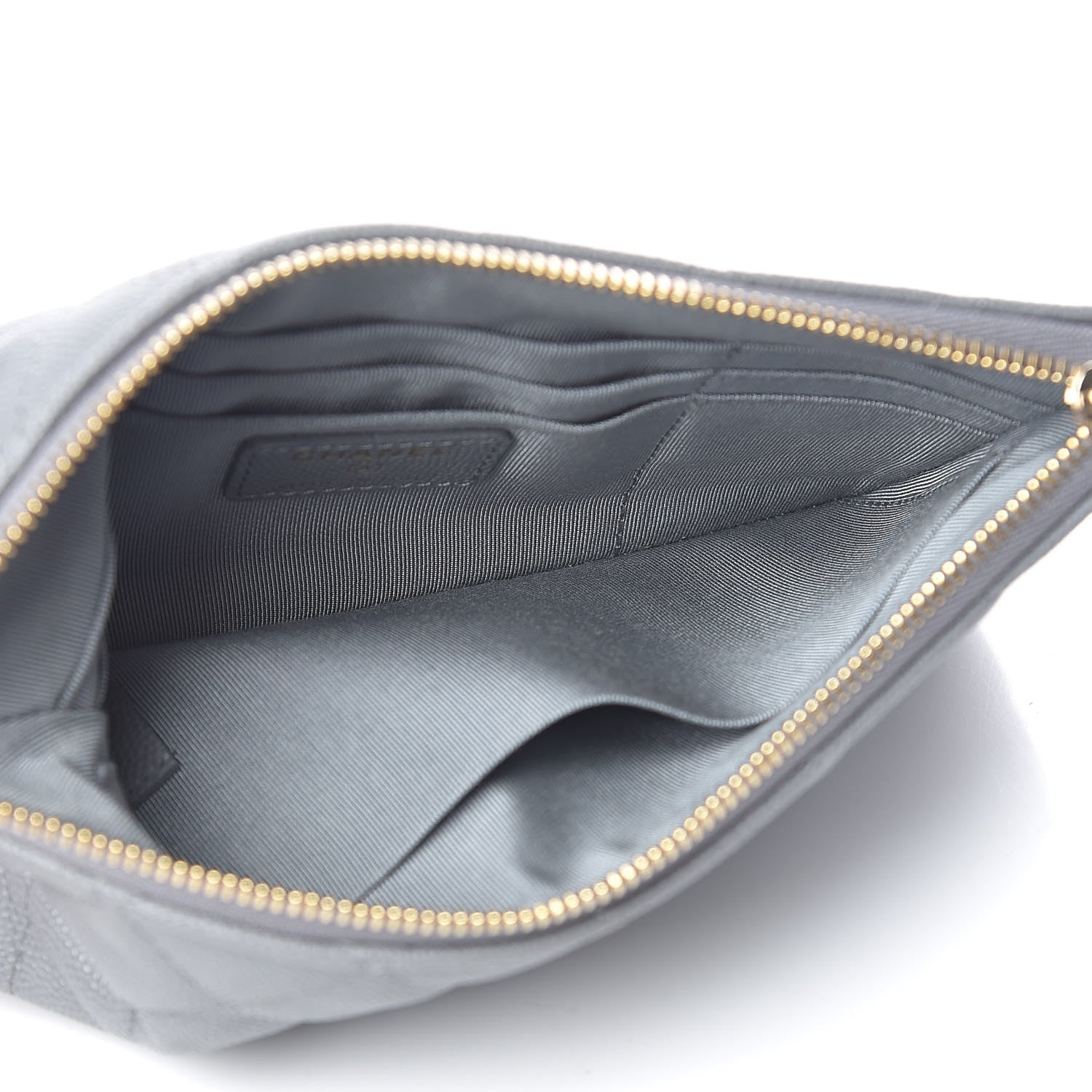 Chanel Caviar Quilted Cosmetic Case Grey 5 of 8
