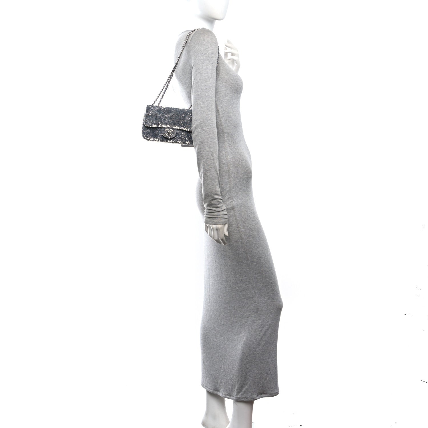 Chanel Sequin Mini Rectangular Flap Silver 2 of 11