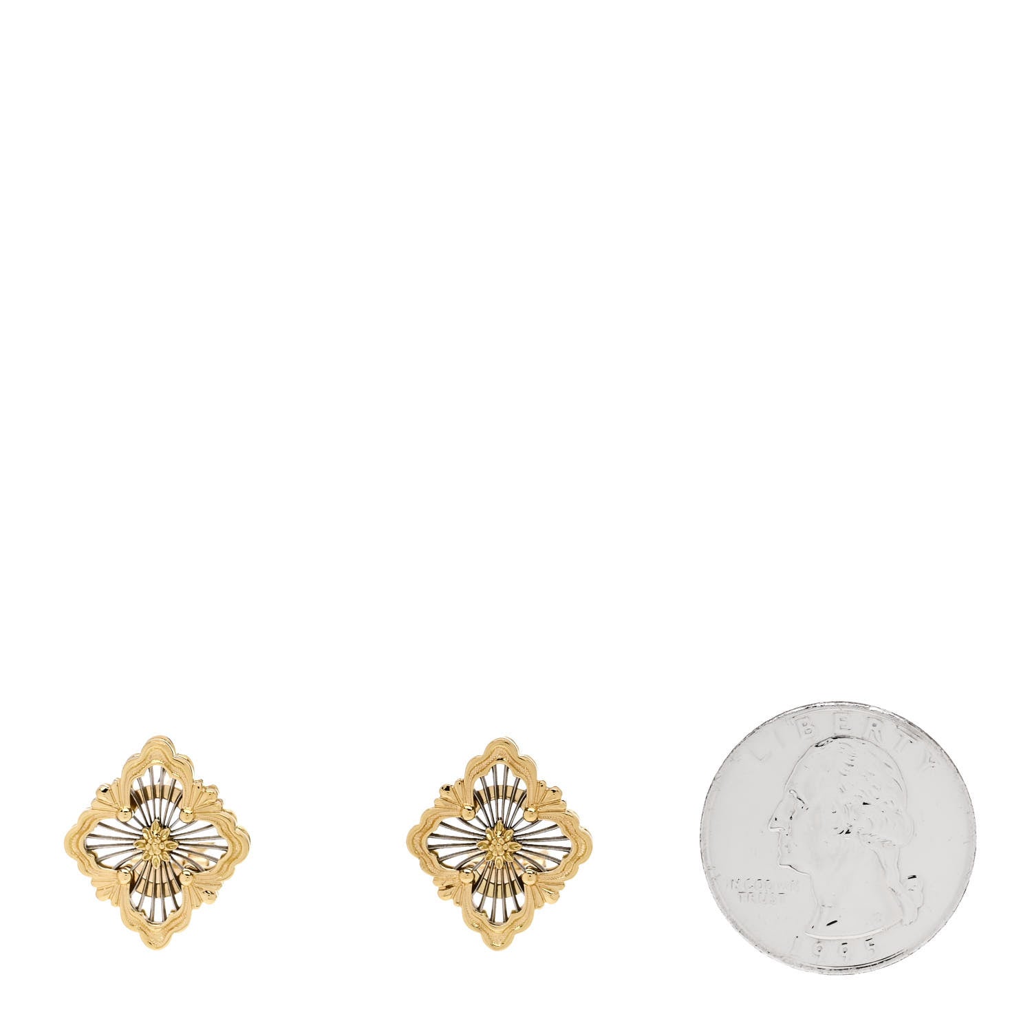 Buccellati 18K Yellow White Gold Opera Tulle Earrings 2 of 5