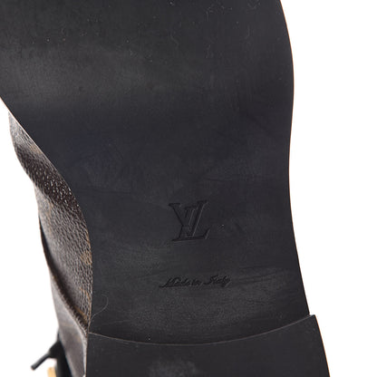Louis Vuitton Calfskin Monogram Wonderland Flat Ranger Boots 38.5 Black 5 of 7