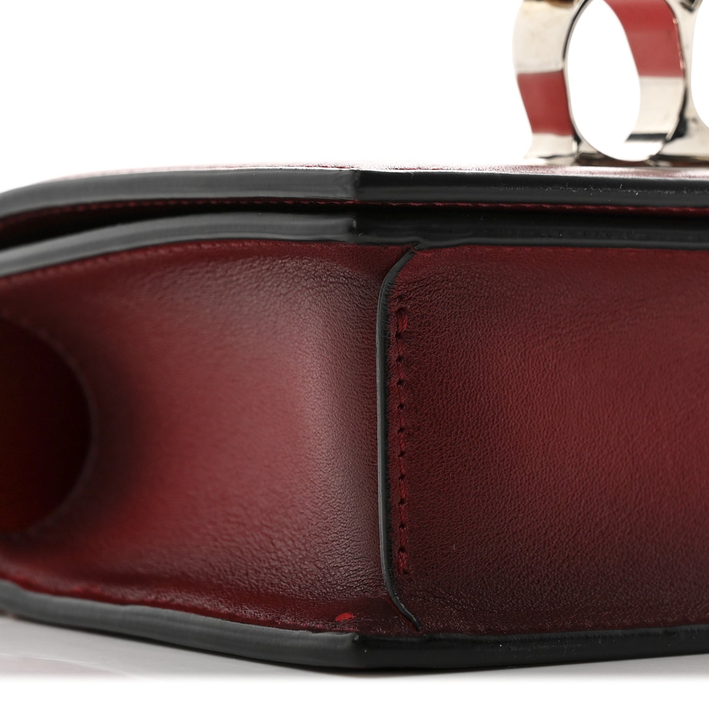 Ombre Calfskin Knuckle Jeweled Satchel Red Multicolor