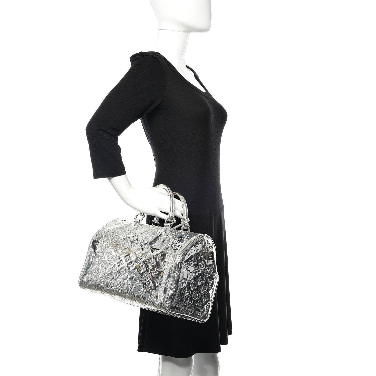 Louis Vuitton Monogram Miroir Speedy 30 Silver 2 of 22