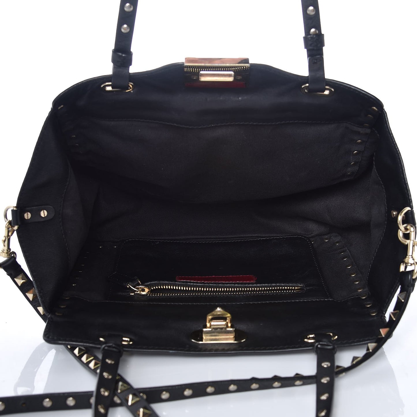 Vitello Small Rockstud Tote Black