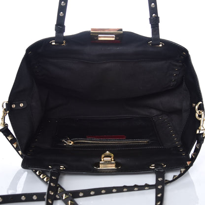 Valentino Garavani Vitello Small Rockstud Tote Black 5 of 8