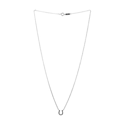 Tiffany 18K White Gold Diamond Mini Metro Horseshoe Pendant Necklace 3 of 7