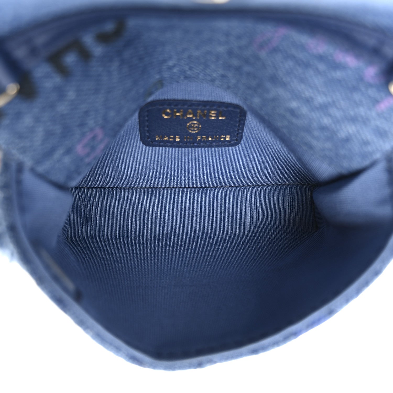 Chanel Denim Quilted Denim Mood Clutch With Chain Blue Multicolor 5 of 12