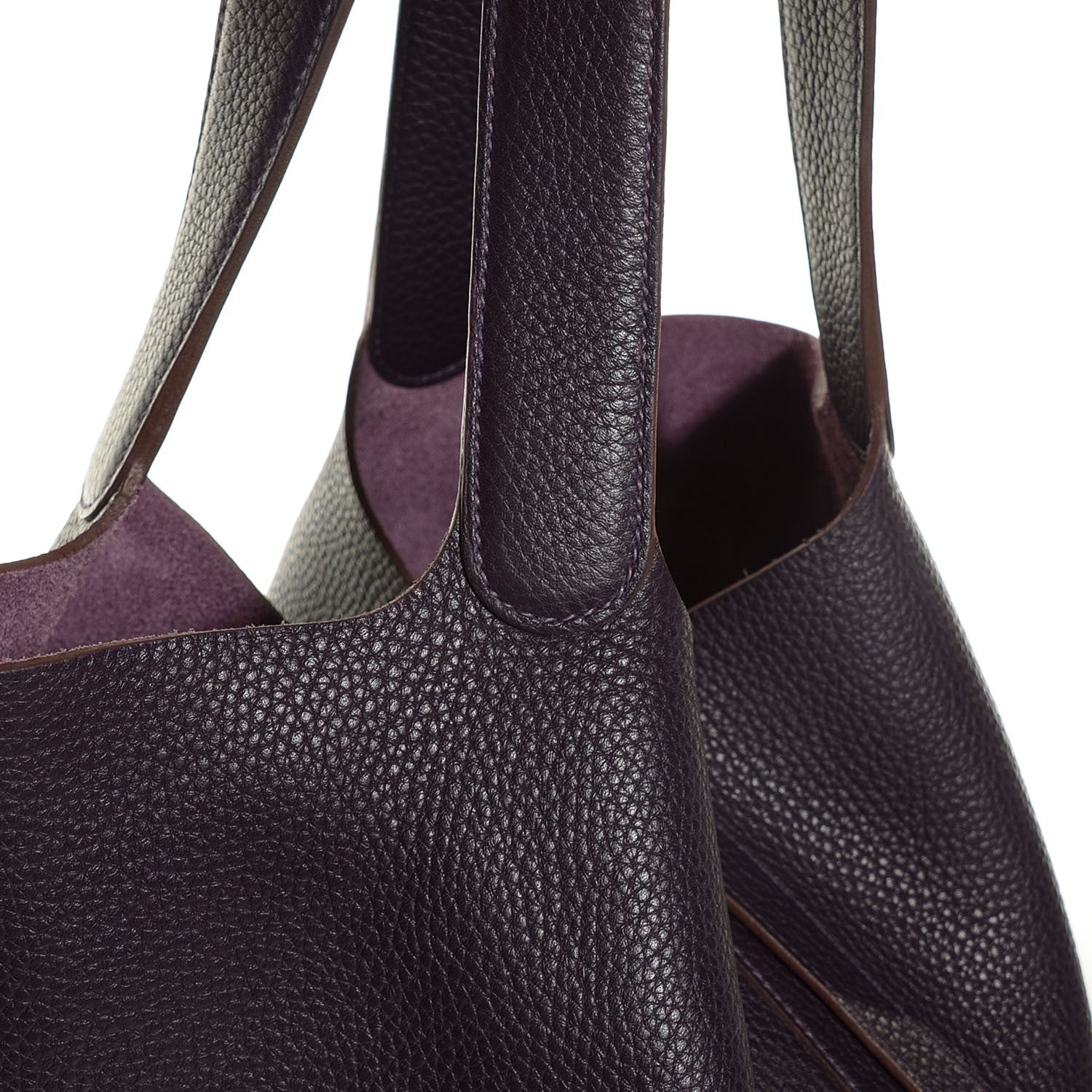 Hermes Taurillon Clemence Picotin Lock GM Raisin 15 of 15