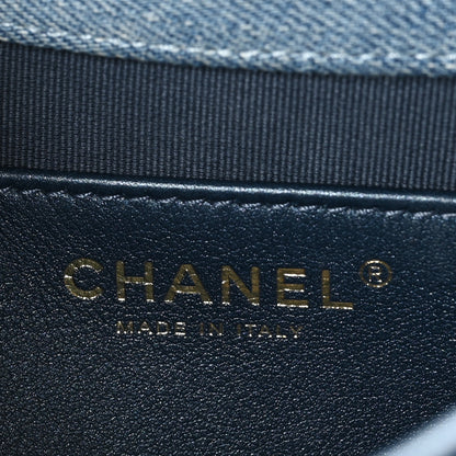 Chanel Washed Denim Quilted Small Messenger Flap Blue 6 of 11