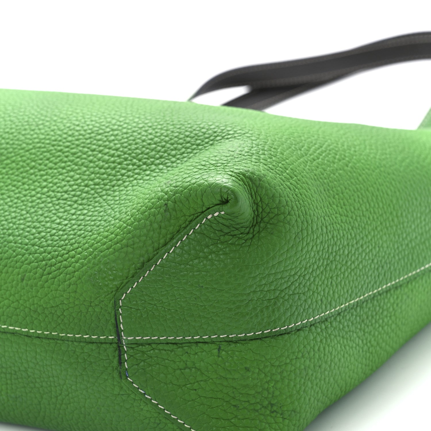 Hermes Taurillon Clemence Double Sens 45 Reversible Tote Bambou Vert Bronze 8 of 8