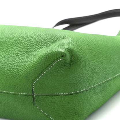Hermes Taurillon Clemence Double Sens 45 Reversible Tote Bambou Vert Bronze 8 of 8