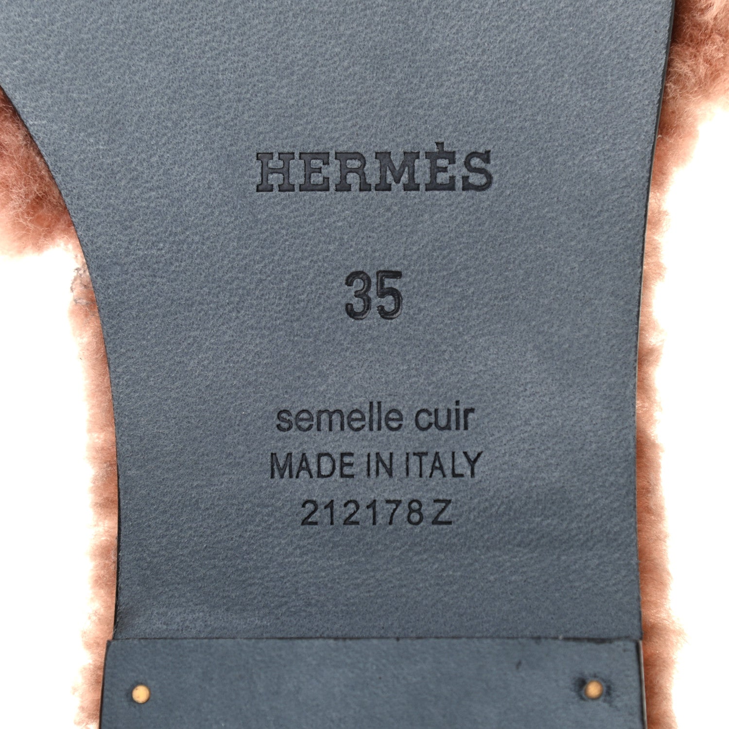 Hermes Woolskin Oran Sandals 35 Rose Aube 7 of 7