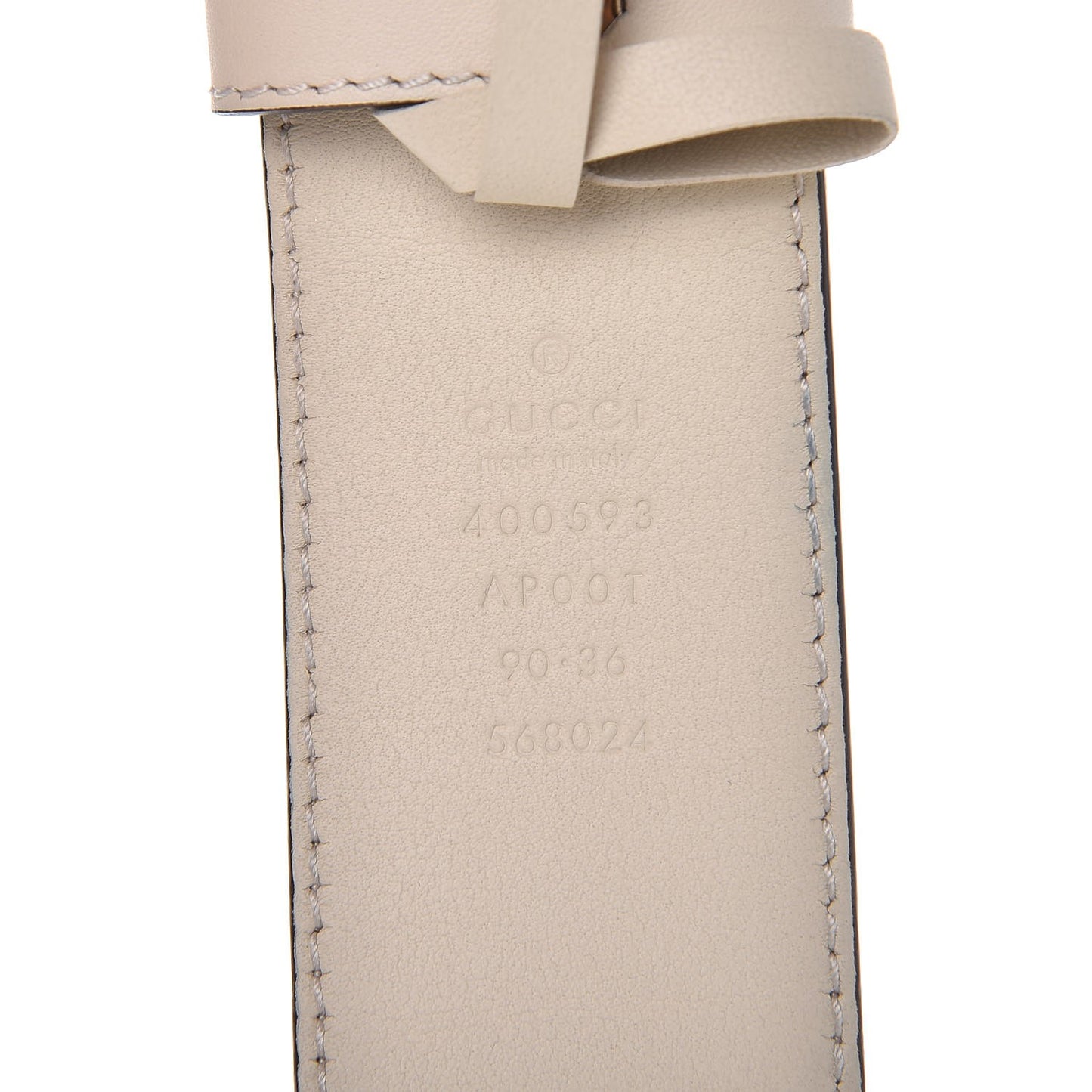 Calfskin Double G 40mm Belt 90 36 Mystic White