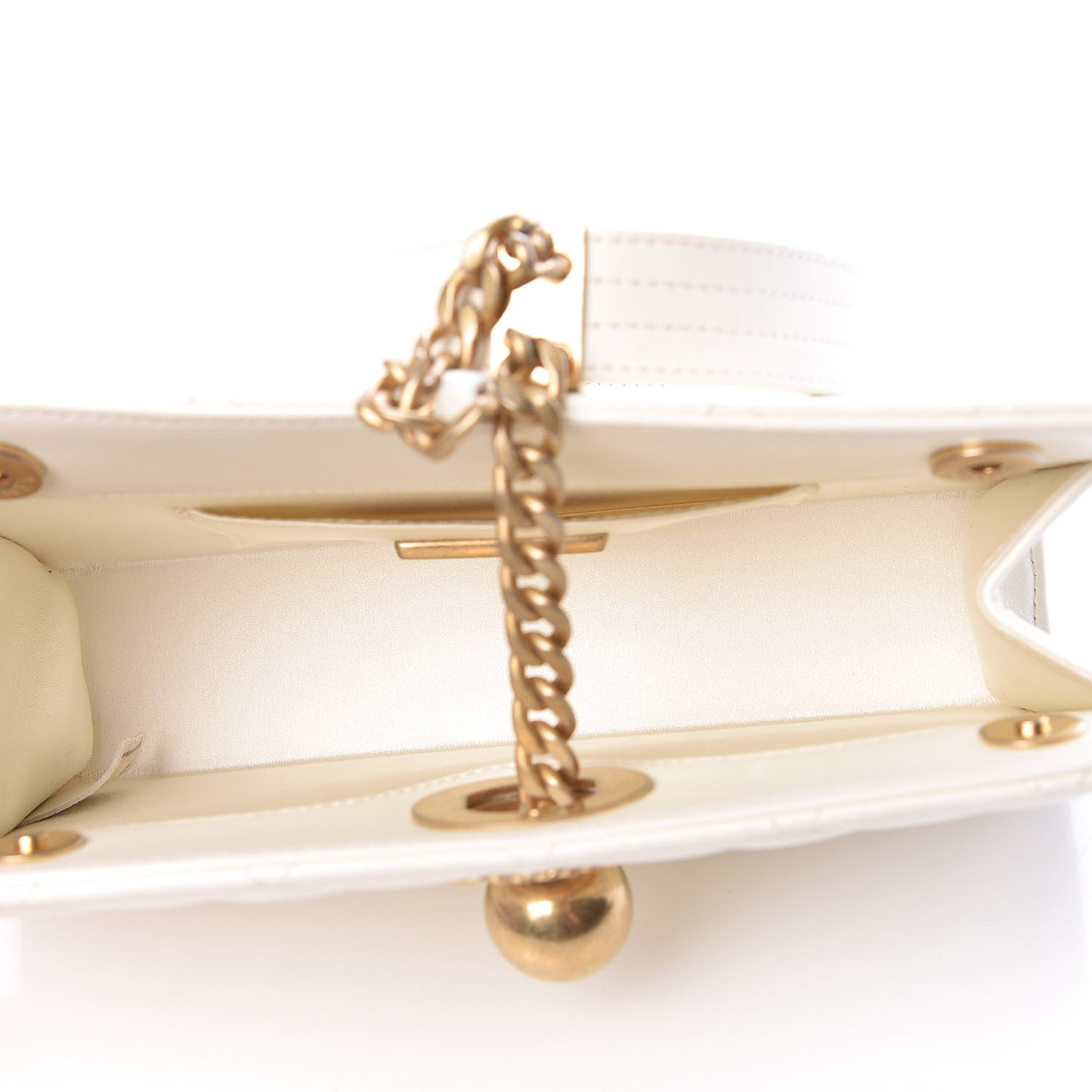 Lambskin Quilted Evening By The Sea Clutch White