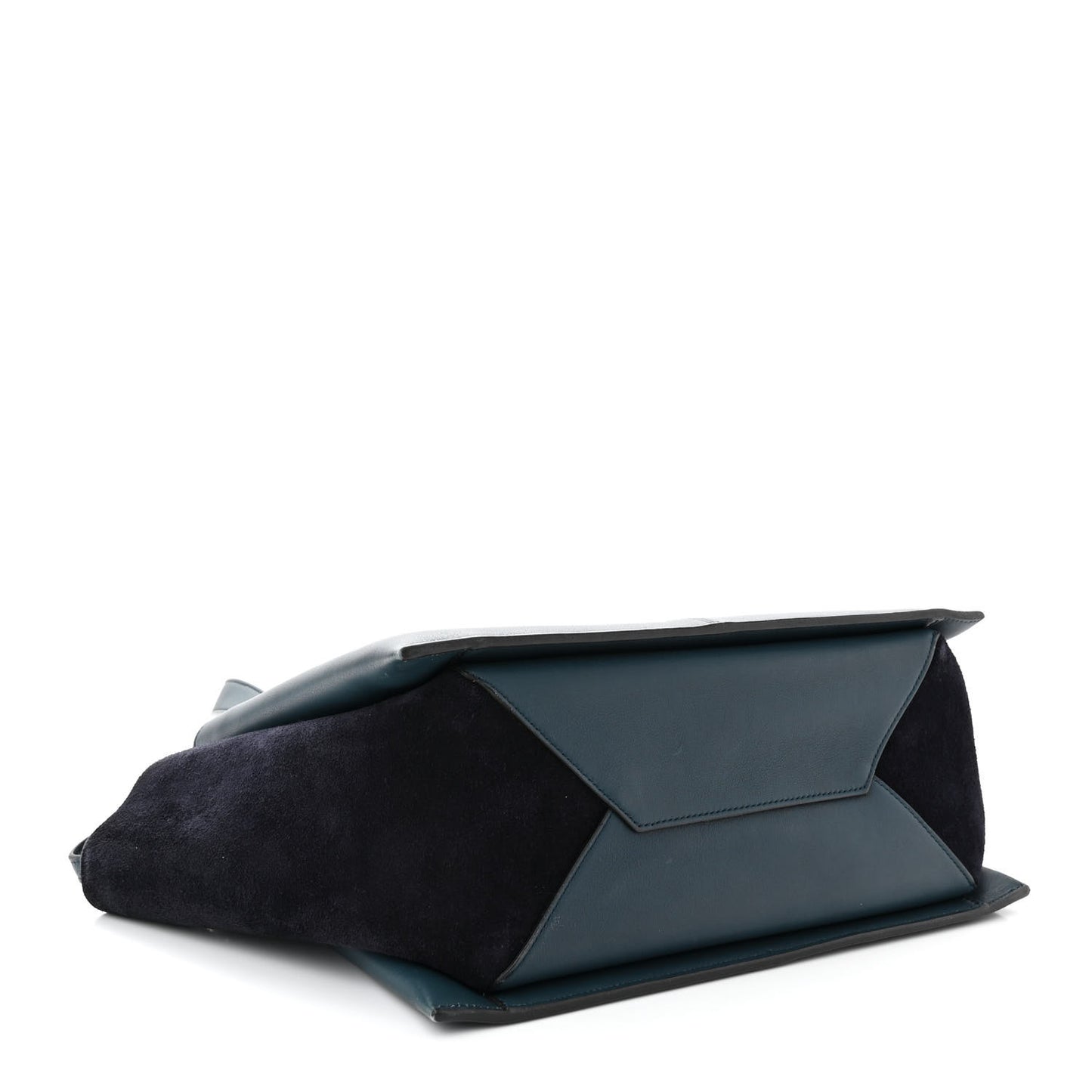 Calfskin Small Tri-Fold Shoulder Bag Steel Blue