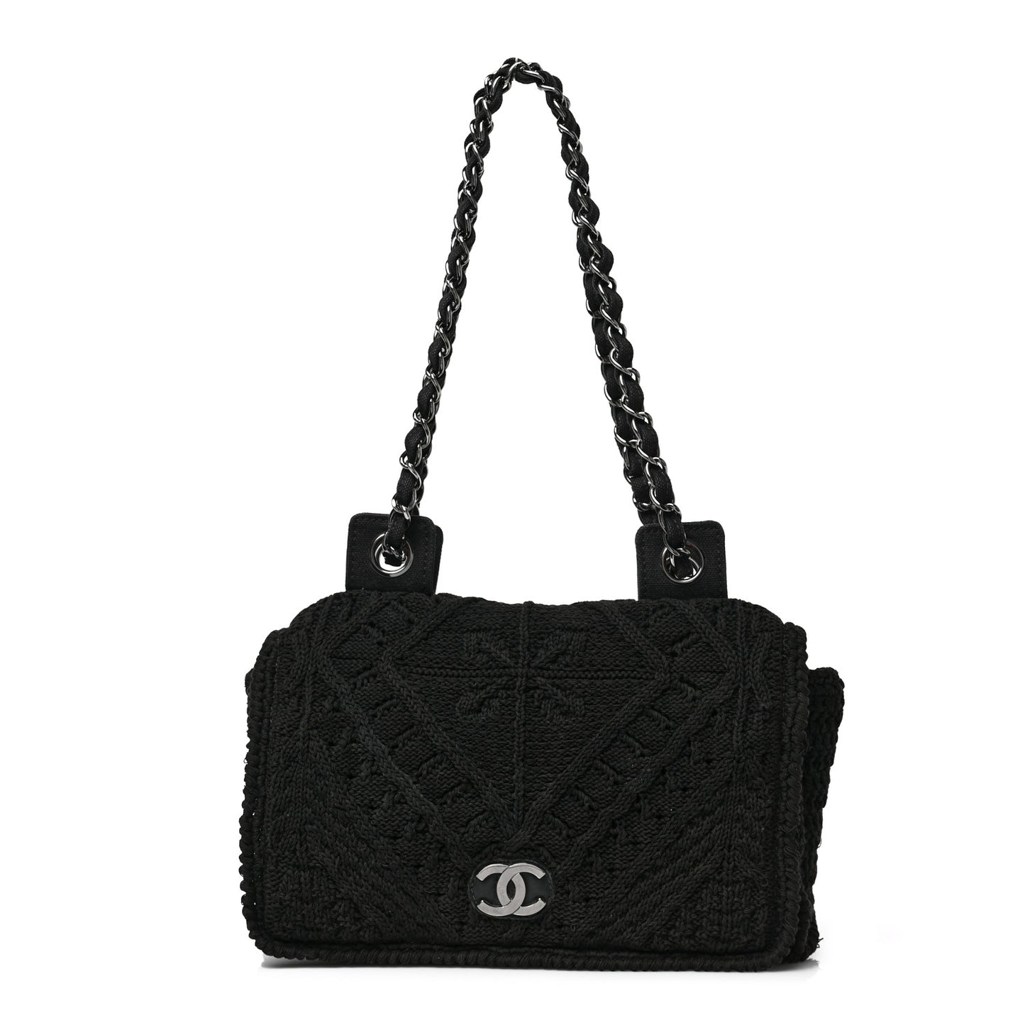 Crochet Medium Single Flap Black