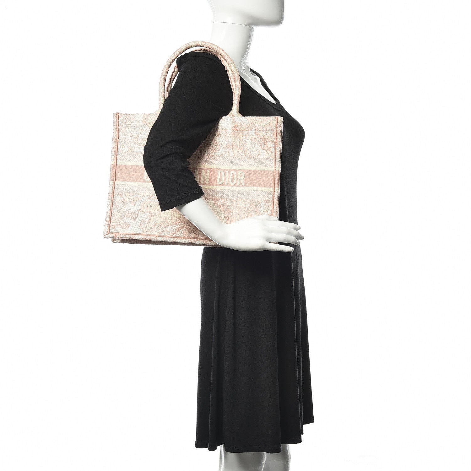 Christian Dior Canvas Embroidered Medium Dioriviera Toile De Jouy Book Tote Rose 2 of 14
