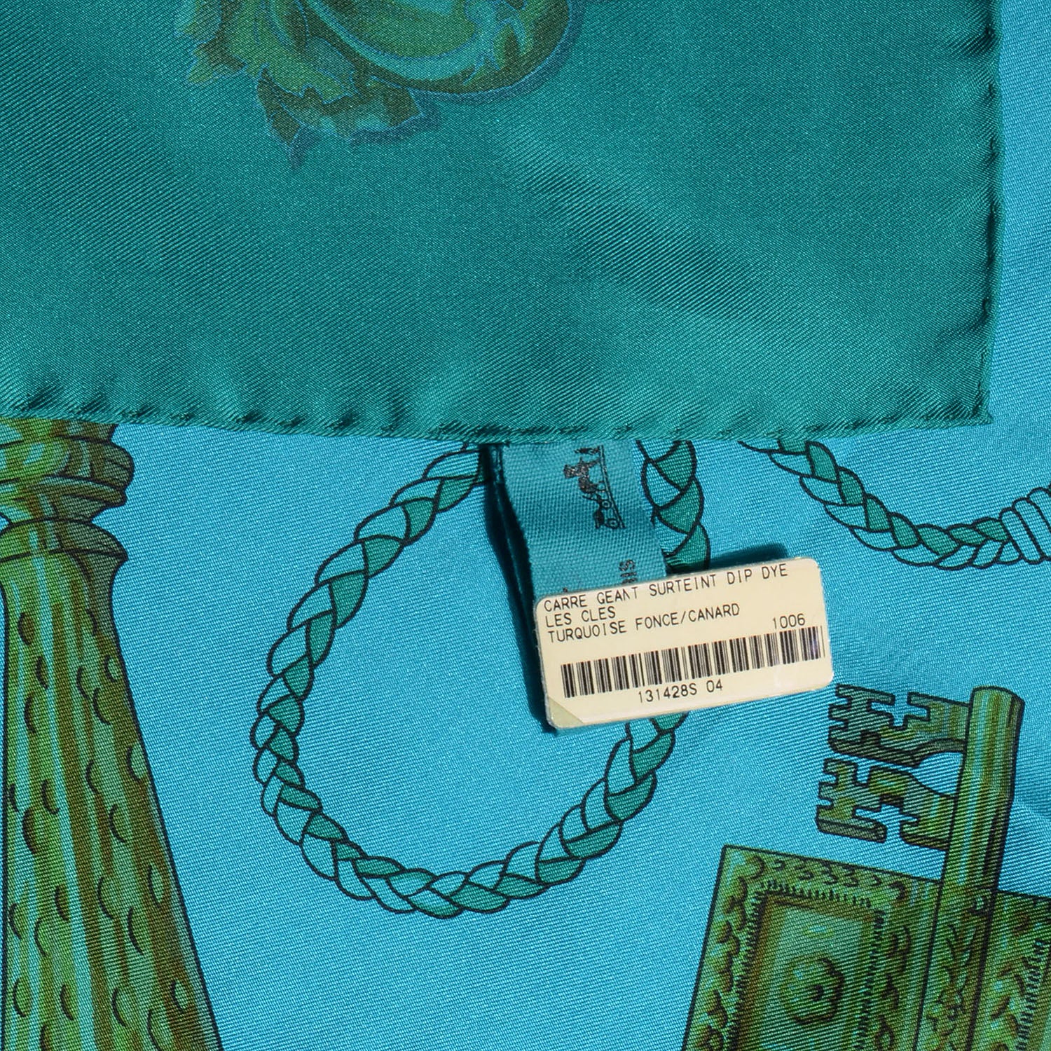 Hermes Silk Dip Dye Les Cles Shawl Giant Scarf 140 Turquoise Fonce Canard 6 of 7