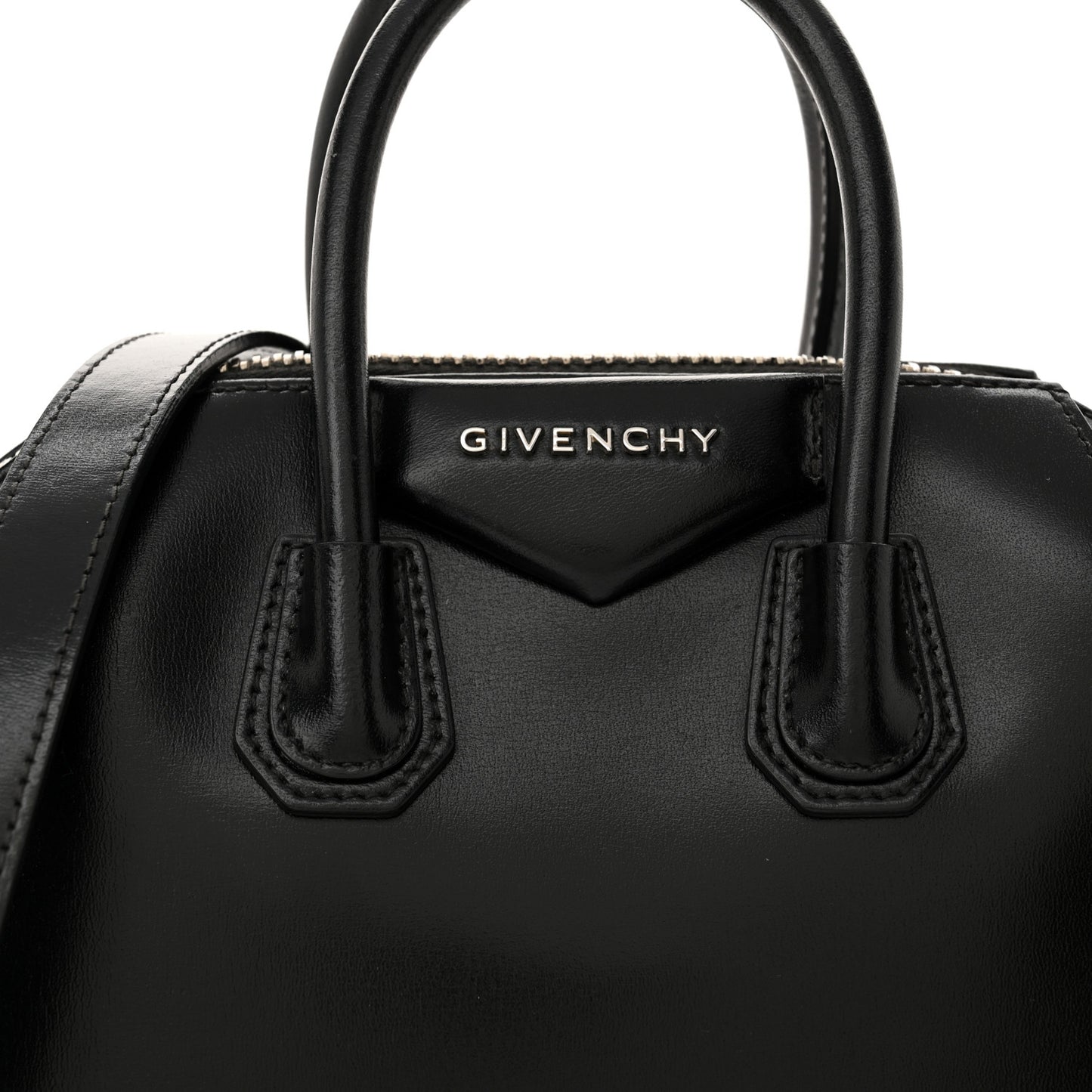 Shiny Lord Calfskin Mini Antigona Black