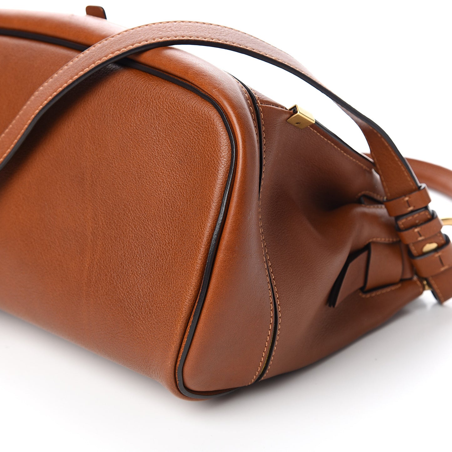 Calfskin Small Owen Flap Bag Caramel