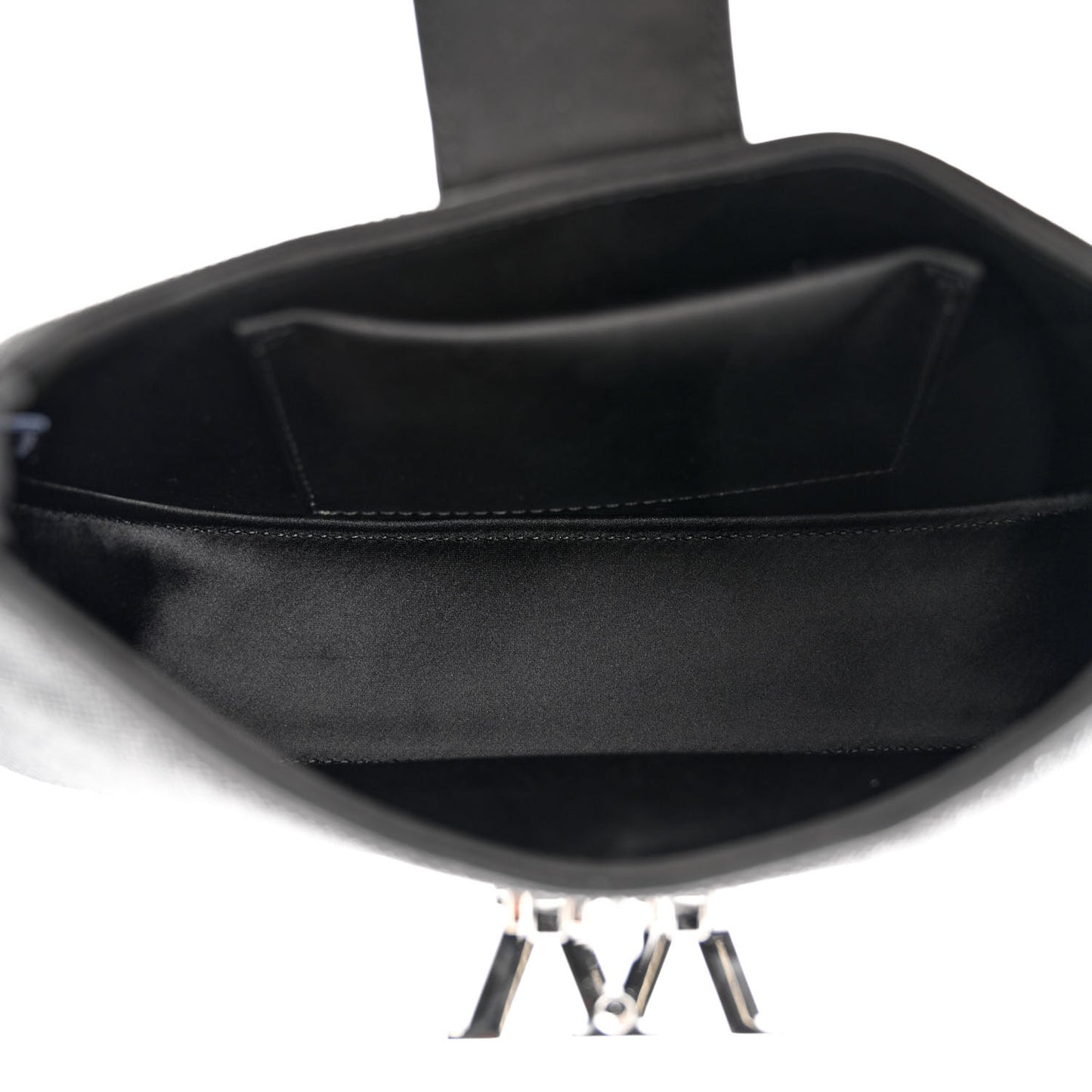 Calfskin Satin Crystal Embellished Small Legacy Glitter Hobo Black