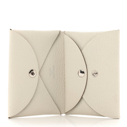 Hermes Chevre Mysore Calvi Duo Card Case Mushroom 5 of 7