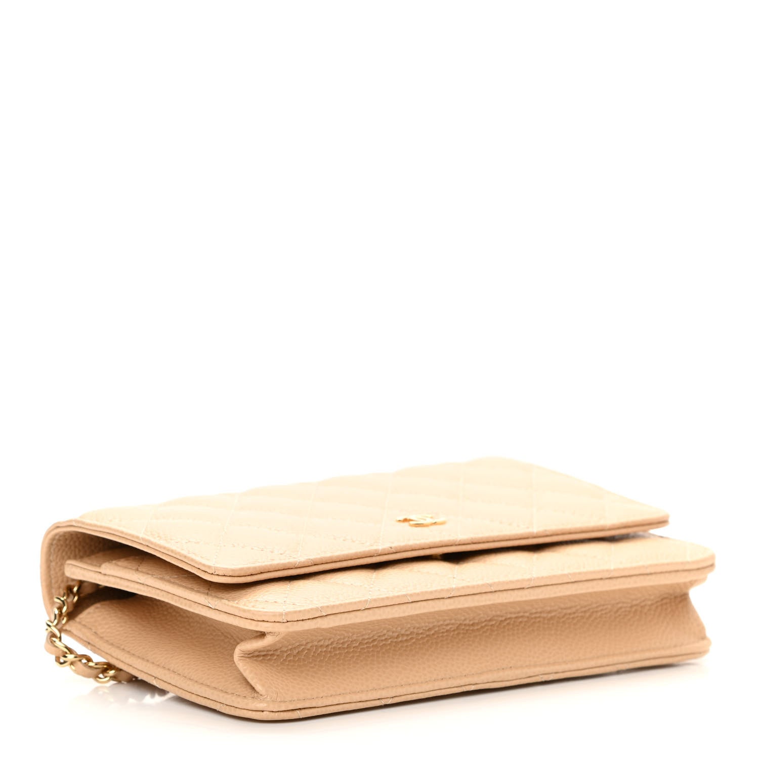 Chanel Caviar Quilted Wallet On Chain WOC Beige 4 of 14
