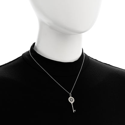 Tiffany Sterling Silver Diamond Small Daisy Key Pendant Necklace 2 of 4
