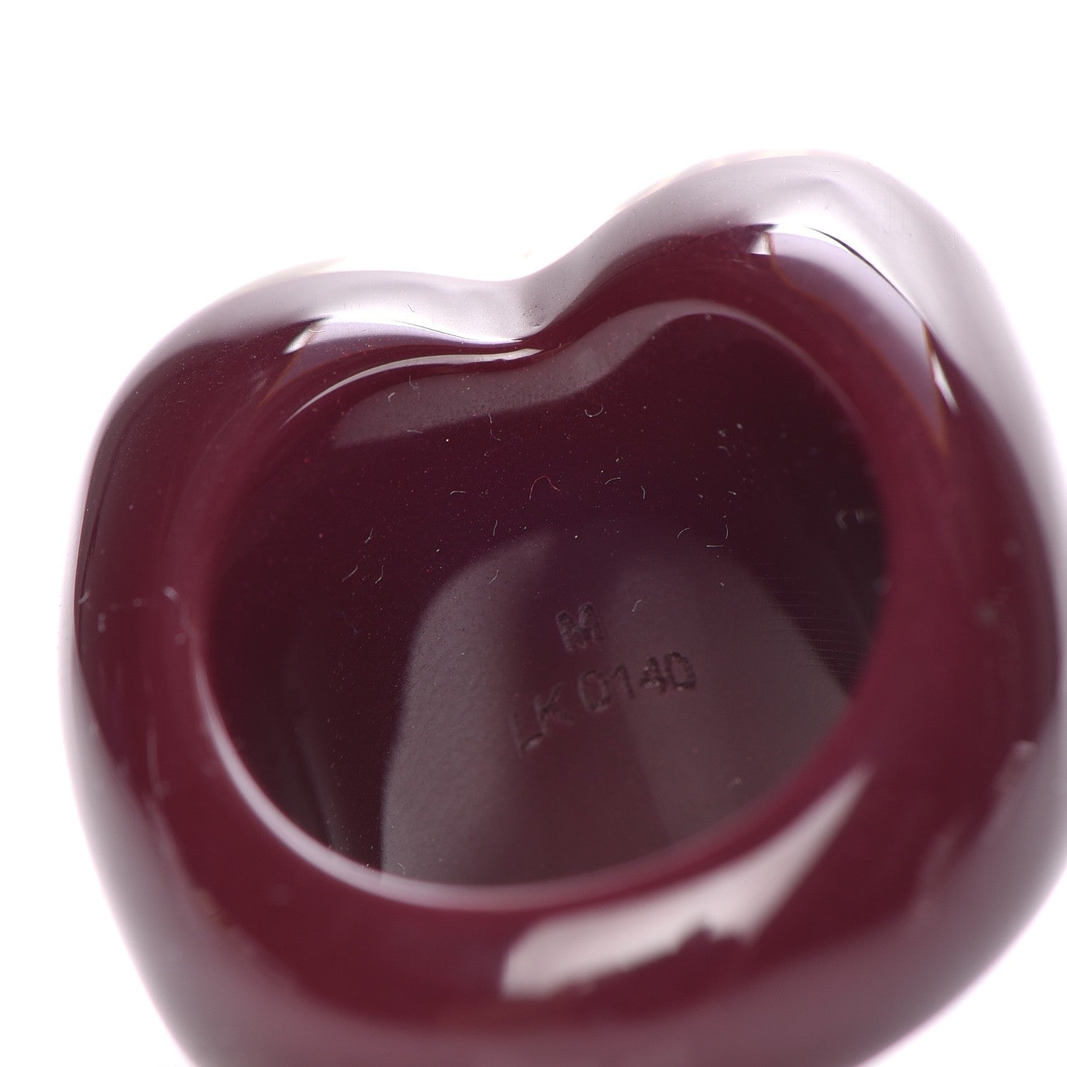 Louis Vuitton Resin Swarovski Heart Inclusion Ring M Amarante 6.5 4 of 4