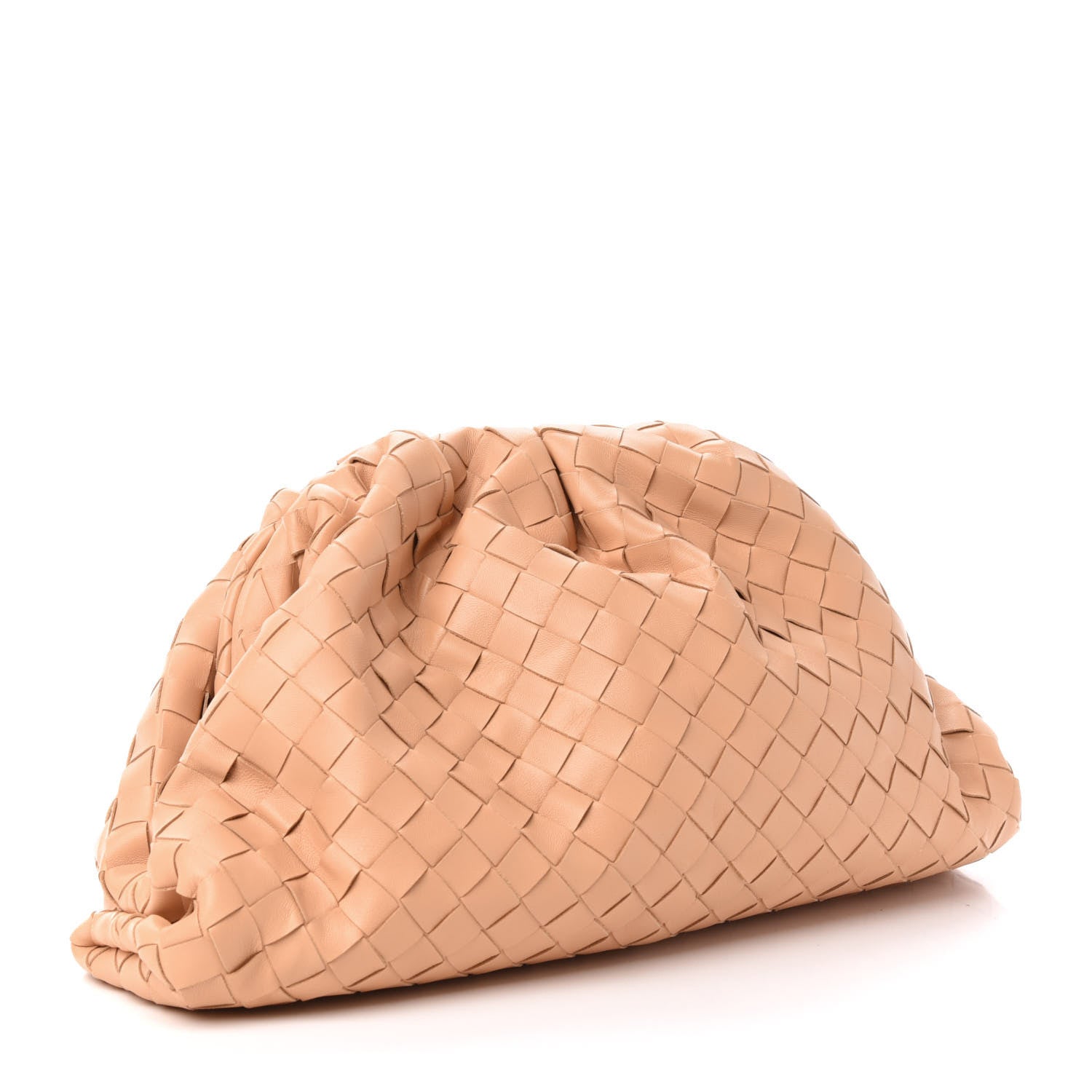 Bottega Veneta Nappa Maxi Intrecciato The Pouch Oversized Clutch Almond 2 of 9