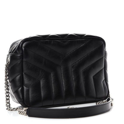 Saint Laurent Calfskin Y Quilted Monogram Small Loulou Bowling Bag Black 3 of 10
