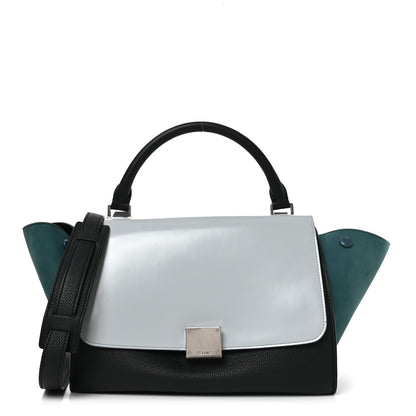 Celine Spazzolato Calfskin Nubuck Small Tri-color Trapeze Blue 1 of 9