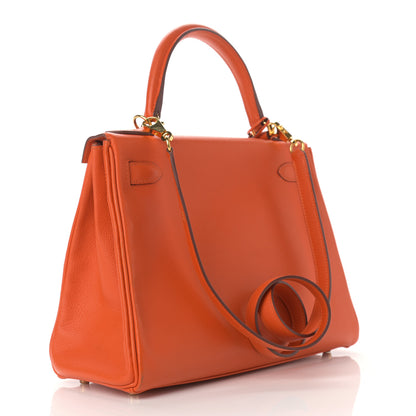 Hermes Evercolor Kelly Retourne 28 Orange 3 of 15