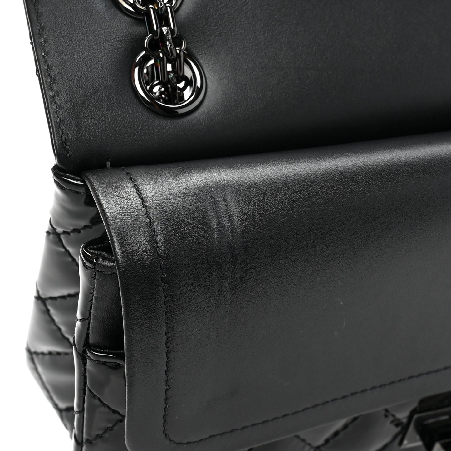 Patent Calfskin Quilted 2.55 Reissue 225 Flap So Black